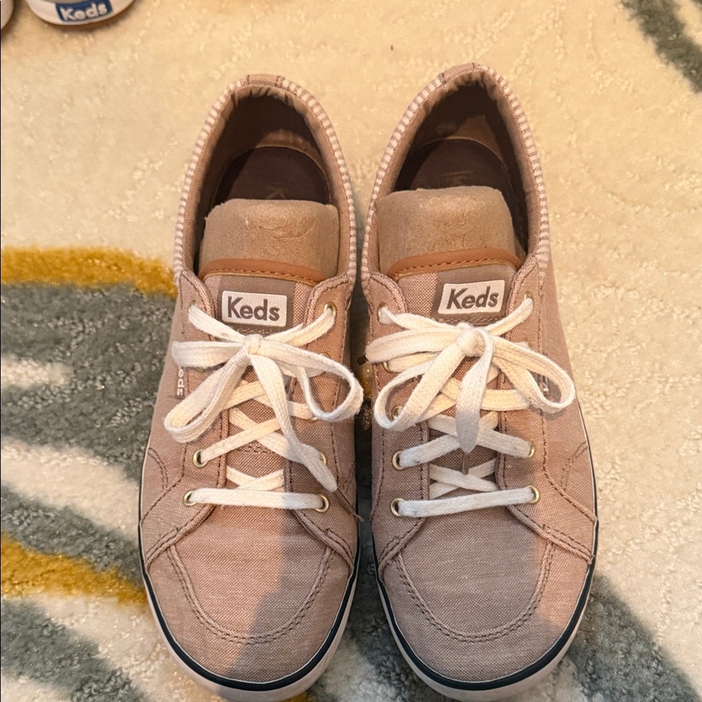 Keds Beige Canvas Lace-Up Shoes